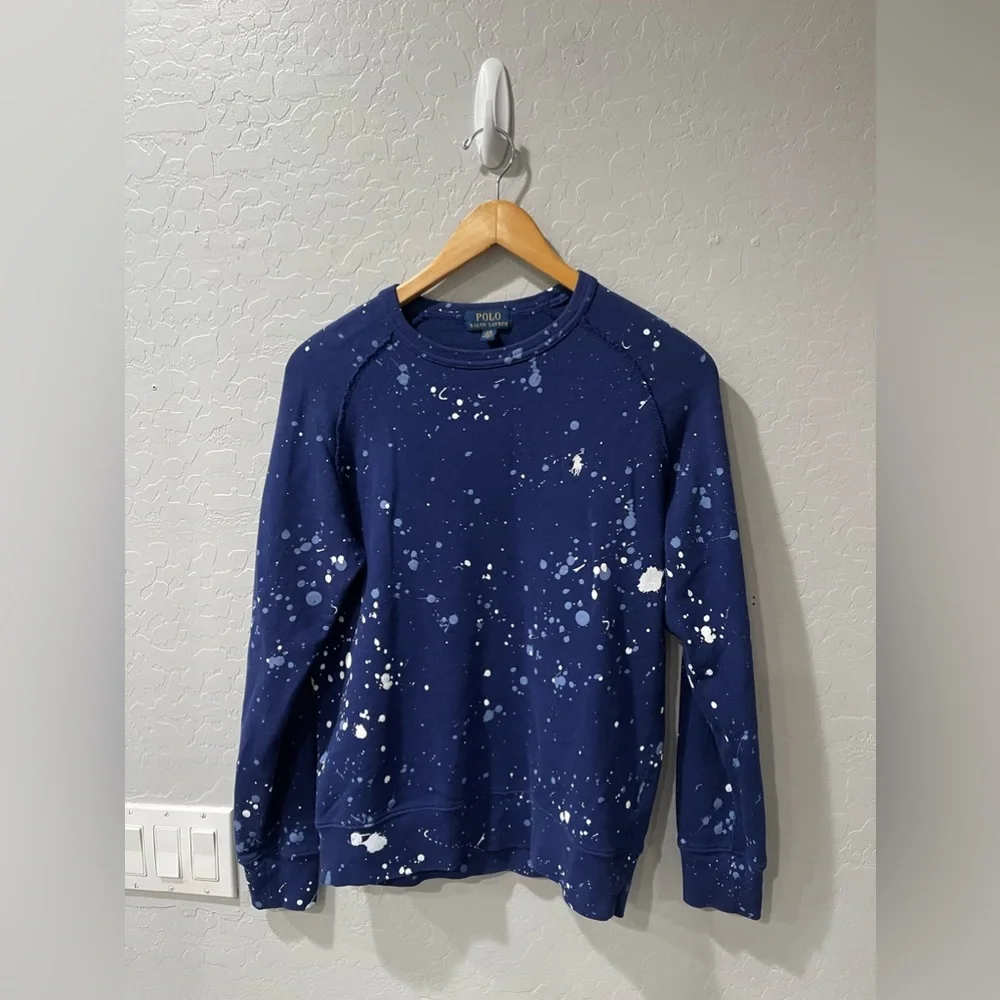 Polo Ralph Lauren Paint Splatter‎ Sweatshirt VTG Artist Stadium 14/16
